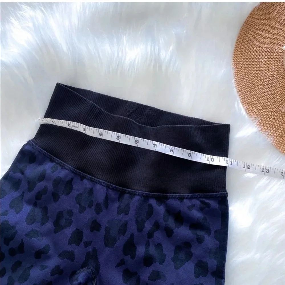 925 Fit Wild Thing Seamless Legging Leopard Blue Black Animal Print High Waist S